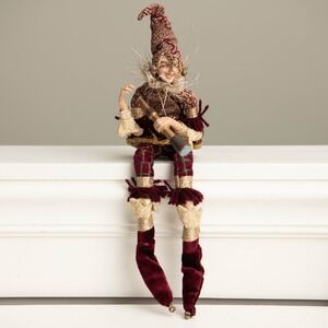 Mark Roberts Whimsical Jester Elf Shelf Sitter Doll 14" Renaissance Harlequin